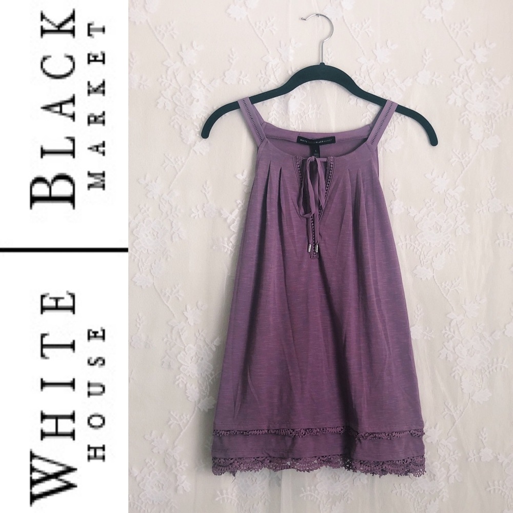 White House Black Market Purple Fringe Cami